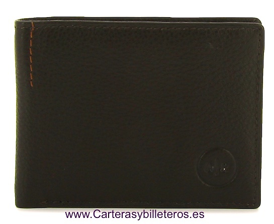 TARJETERO BILLETERO DE PIEL LUXURY MARRON 