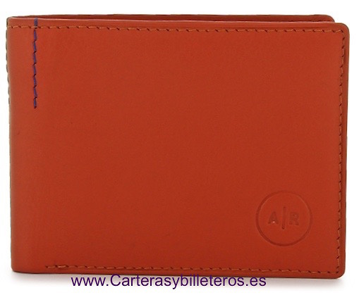 TARJETERO BILLETERO DE PIEL LUXURY CORAL 