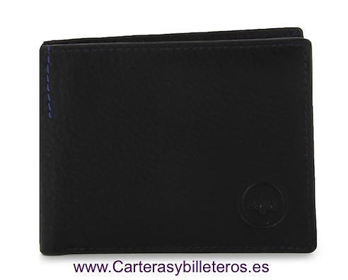 TARJETERO BILLETERO DE PIEL LUXURY NEGRO 