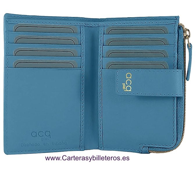 PETIT PORTEFEUILLE EN CUIR DE FEMME AVEC GAUFRAGE TEXTURÉ ACQ 