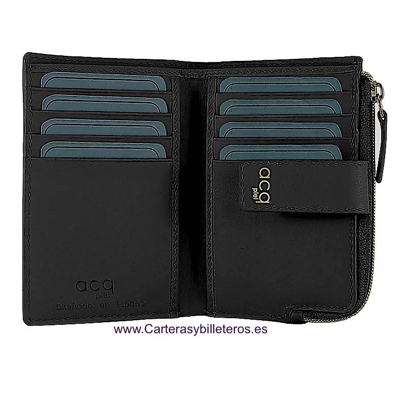 PETIT PORTEFEUILLE EN CUIR DE FEMME AVEC GAUFRAGE TEXTURÉ ACQ 