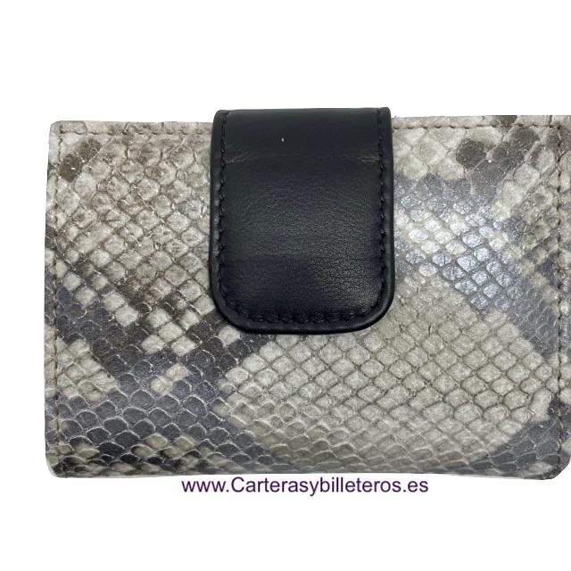 CARTERA MUJER PEQUEÑA DE PIEL UBRIQUE SERPIENTE TERMINACIÓN DE GRAN CALIDAD MUCHOS COLORES SERPIENTE EN BLANCO Y NEGRO 