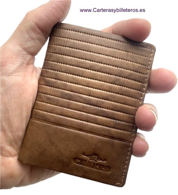PETIT PORTEFEUILLE POUR HOMME AVEC PORTE-CARTES ET PORTA-MONNAIE CUIO MARQUE CHARRO 