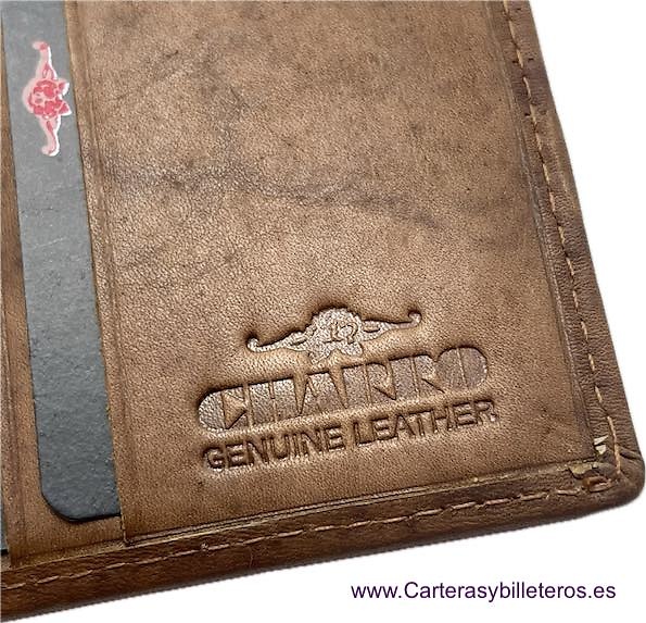 PETIT PORTEFEUILLE POUR HOMME AVEC PORTE-CARTES ET PORTA-MONNAIE CUIO MARQUE CHARRO 