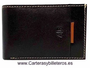 CARTERA HOMBRE PIEL SUMUM MARCA AR PEQUEÑA MARRON 