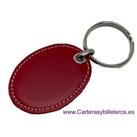 Porte-clés en cuir rouge tressé pour homme ou femme