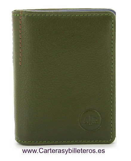 MONEDERO CON CARTERA INDEPENDIENTE DE PIEL NAPA LUX UNISEX VERDE 