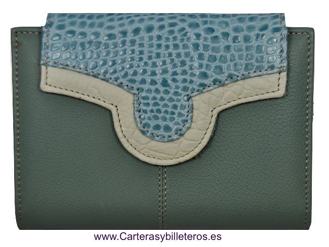 CARTERA BILLETERA DE MUJER CALIDAD LUXURY GRIS ELEGANCE 