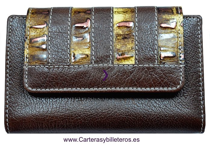 CARTERA BILLETERA DE MUJER CALIDAD LUXURY DE PIEL HABANA 