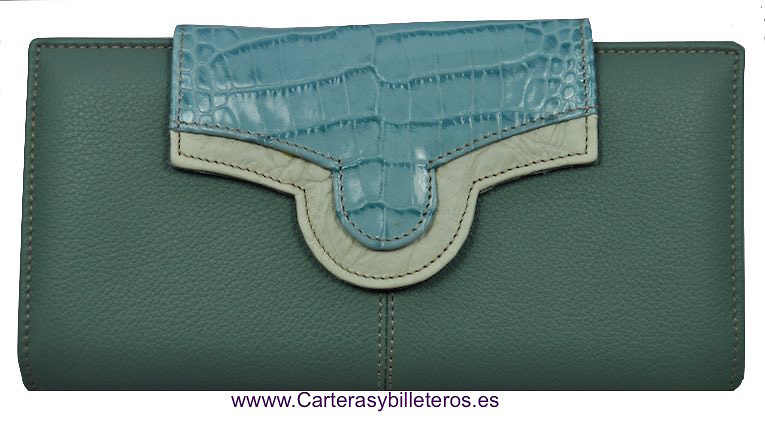 CARTERA BILLETERA DE MUJER DE PIEL ELEGANCE HECHA EN UBRIQUE GRANDE GRIS ELEGANCE 