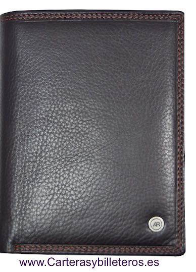 CARTERA DE HOMBRE EN PIEL LUXURY CON MONEDERO PREMIUM MARRON 