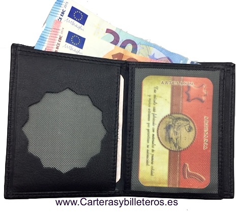 CARTERA PORTAPLACAS DE POLICIA LOCAL DE PIEL UBRIQUE CON BILLETERO 