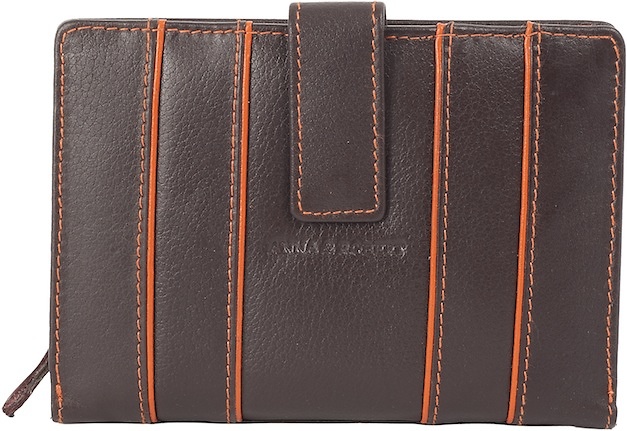 CARTERA DE CUERO DE CALIDAD PARA MUJER CON MONEDERO MARRON 