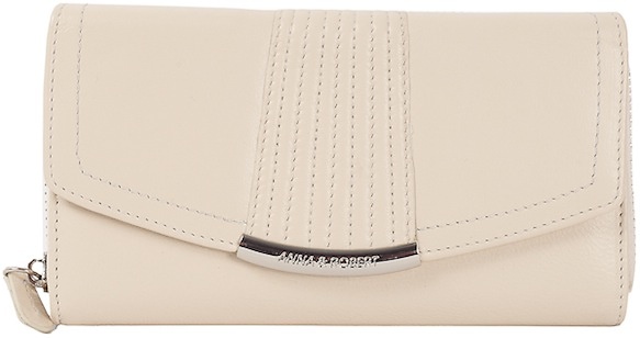 CARTERA DE MUJER EN PIEL DE NAPPA CON MONEDERO GRANDE BEIGE 