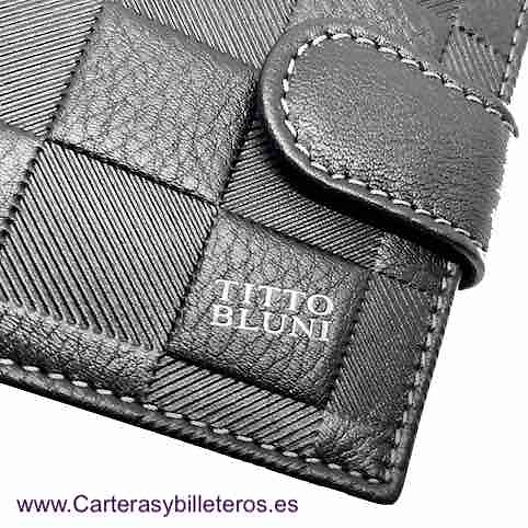 BILLETERA DE HOMBRE DE PIEL LUXURY MARCA TITTO BLUNI NEGRO 