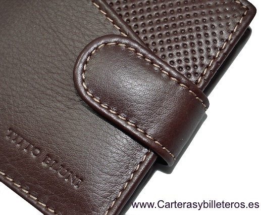 CARTERA DE HOMBRE PIEL LUXURY MARCA TITTO BLUNI GRAPHITEC MARRÓN 