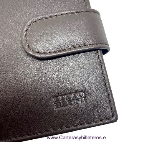 CARTERA DE HOMBRE DE PIEL UBRIQUE MARCA TITTO BLUNI LYON MARRÓN 