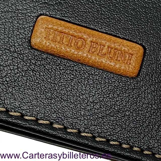 CARTERA DE HOMBRE PIEL LUXURY MARCA TITTO BLUNI NEGRO 