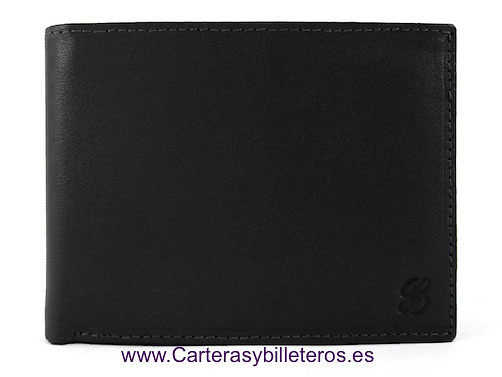 MINI CARTERA DE HOMBRE EN PIEL MUY COMPLETA NEGRO 