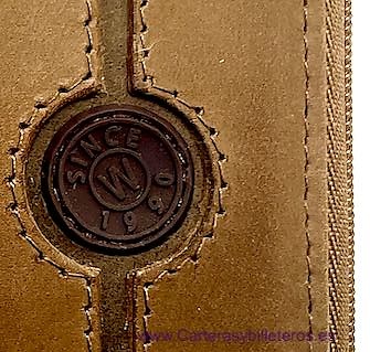 CARTERA HOMBRE DE CIERRE CREMALLERA DE PIEL Y MONEDERO WILDZONE CUERO 