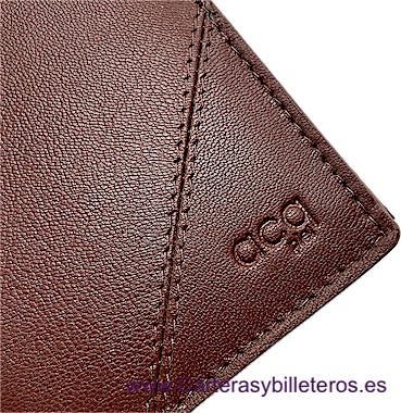 CARTERA HOMBRE DE PIEL ACQ COMPACTA CON MONEDERO Y 11 TARJETAS COGNAC 