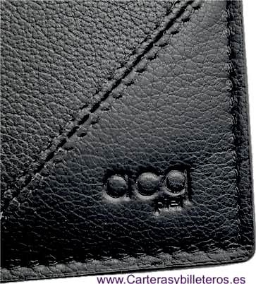 CARTERA HOMBRE DE PIEL ACQ COMPACTA CON MONEDERO Y 11 TARJETAS NEGRO 