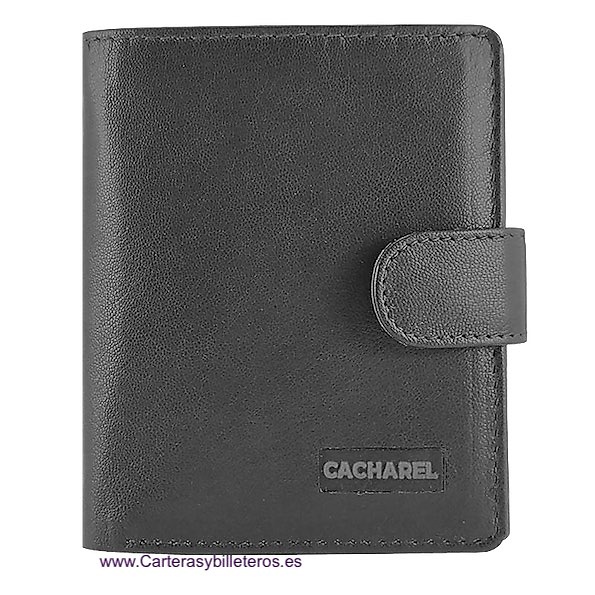 CARTERA TARJETERO CACHAREL DE PIEL NAPALUX 13 TARJETAS LOGO SILICONA NEGRO 