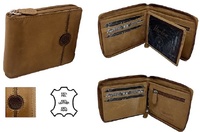 PORTEFEUILLE POUR HOMME AVEC FERMETURE À GLISSIÈRE EN CUIR ET PORTE-MONNAIE  WILDZONE