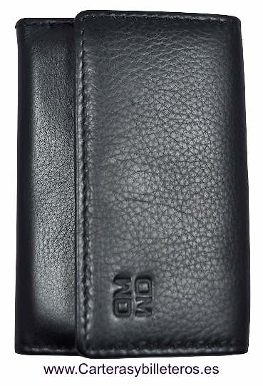 CARTERA MONEDERO DE PIEL NAPA LUX UNISEX NEGRO 