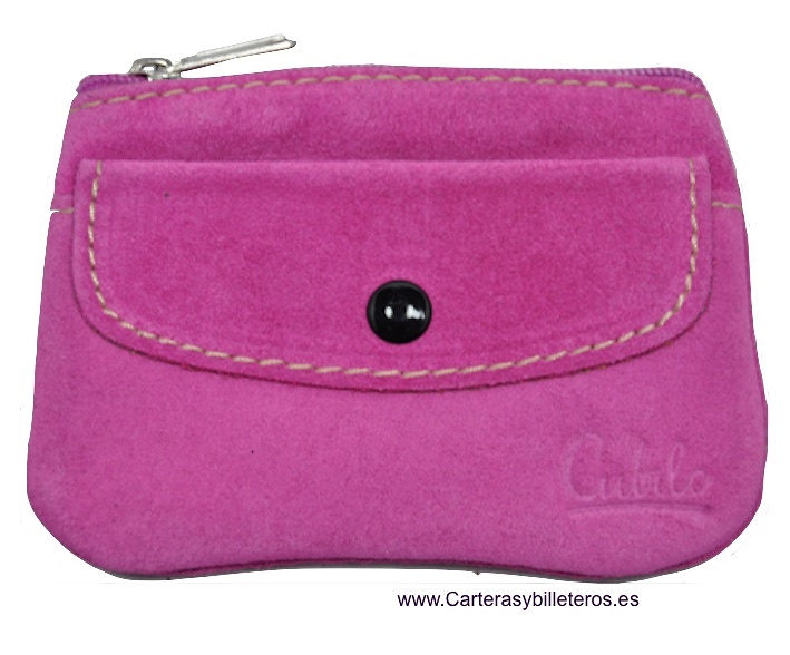 MONEDERO PARA TARJETAS DE CREDITO EN PIEL FUCSIA 