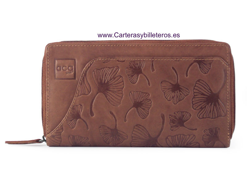 CARTERA GRANDE DE MUJER TIPO SOBRE DE PIEL - 4 COLORES - CUERO 