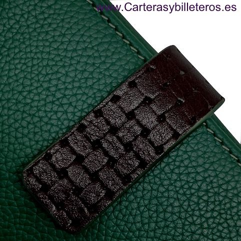 CARTERAS BILLETERAS PEQUEÑAS DE MUJERS DE PIEL UBRIQUE MUY COMPLETAS + COLORES VERDE Y MARRÓN 