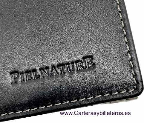 CARTERA MONEDERO FLEJE CON BILLETERO DE PINZA PIELNATURE UBRIQUE NEGRO 