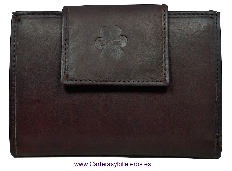 CARTERA MUJER DE PIEL ERIUM 17 TARJETAS MARRON 