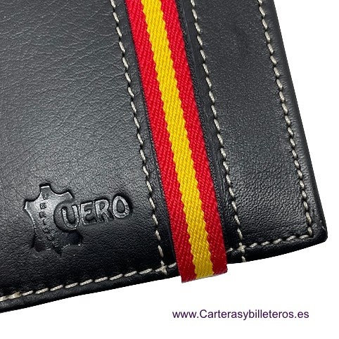 CARTERA MONEDERO BILLETERA DE PIEL LUXURY CON BANDERA 8 TARJETAS 