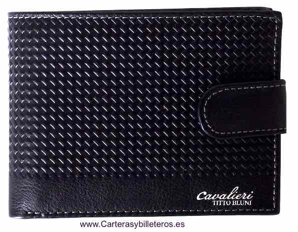 CARTERA BILLETERA DE HOMBRE DE PIEL LUXURY MARCA TITTO BLUNI EXCLUSVA NEGRO 