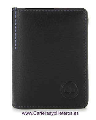 MONEDERO CON CARTERA INDEPENDIENTE DE PIEL NAPA LUX UNISEX NEGRO 