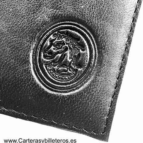 CARTERA DE HOMBRE GRANDE DE PIEL DE NAPA MUY COMPLETA Y ECONÓMICA NEGRO 