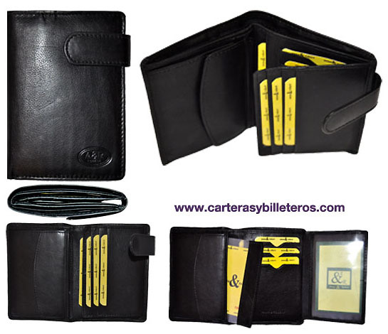 CARTERA DE PIEL DE GRAN CALIDAD Y MUY COMPLETA NEGRO 