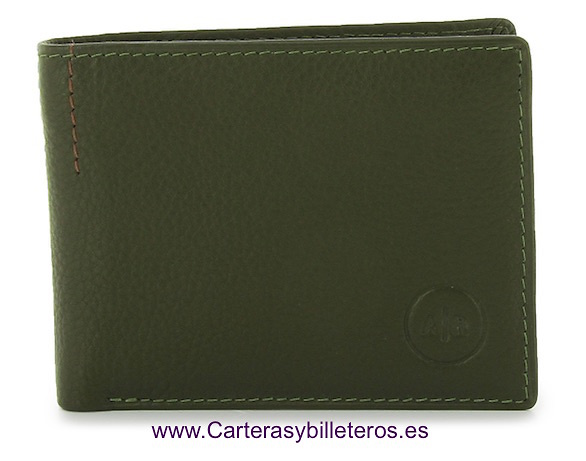 TARJETERO BILLETERO DE PIEL LUXURY VERDE OSCURO 