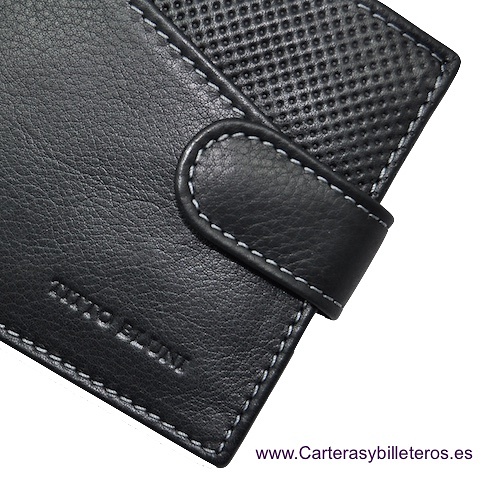 CARTERA DE HOMBRE PIEL LUXURY MARCA TITTO BLUNI GRAPHITEC NEGRO 