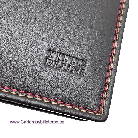 CARTERA HOMBRE TITTO BLUNI DE PIEL LUXURY CON CIERRE EXTERIOR EDICIÓN ESPECIAL MARRÓN 