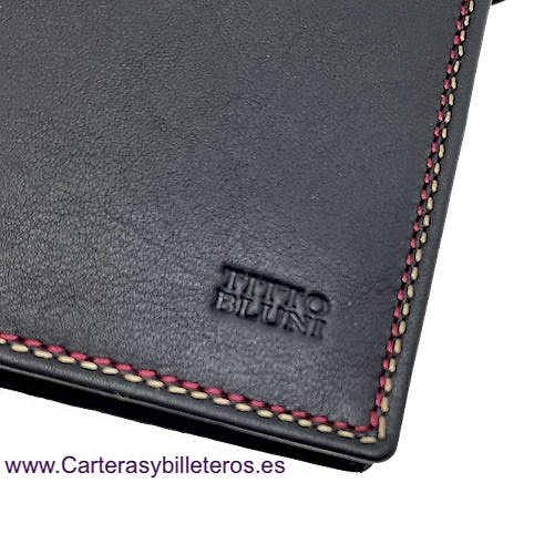 CARTERA HOMBRE TITTO BLUNI DE PIEL LUXURY CON CIERRE EXTERIOR EDICIÓN ESPECIAL NEGRO 