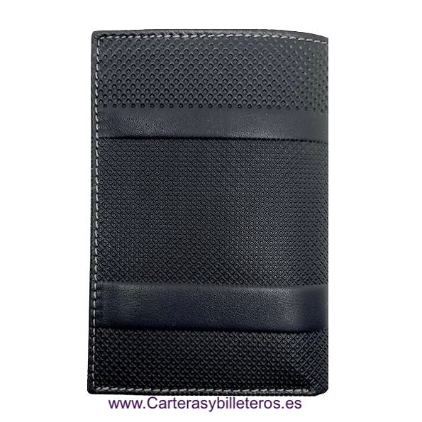 CARTERA TARJETERO HOMBRE TITTO BLUNI DE PIEL LUXURY GRAPHITEC 16 TARJETAS NEGRO 