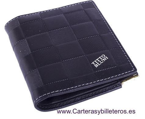 CARTERA MONEDERO FLEJE CON BILLETERO DE PINZA TITTO BLUNI NEGRO 