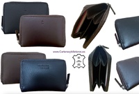 PORTA CARTE DI CREDITO E PORTA MONETE IN PELLE PICCOLO CON CHIUSURA A ZIP