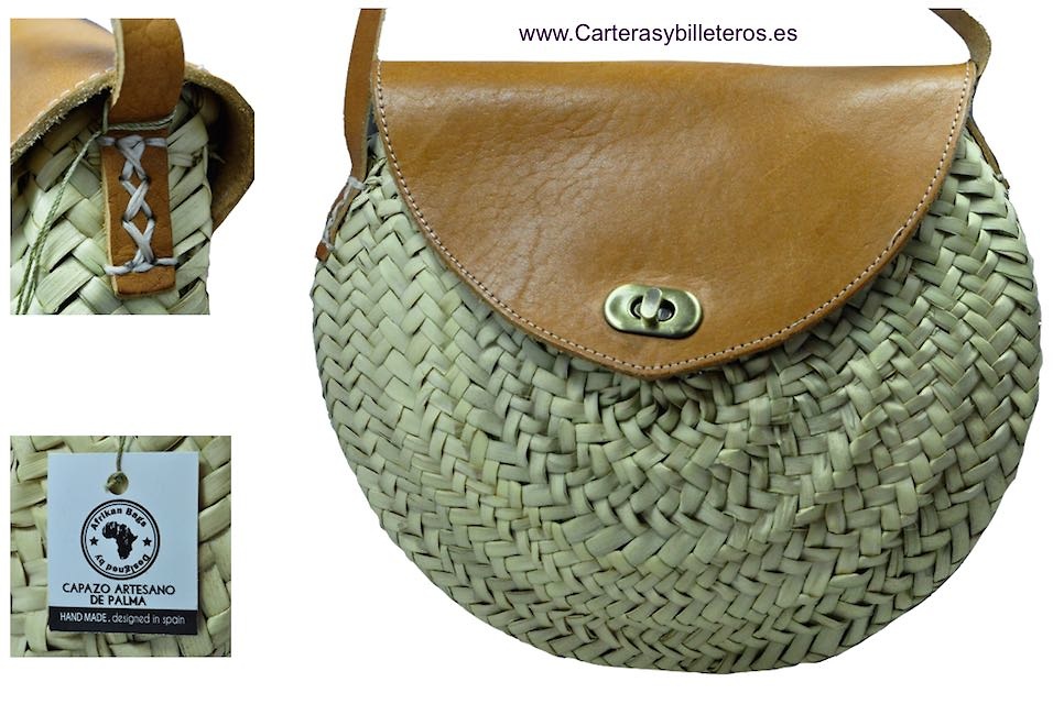 AUTHENTIC LEATHER BAG AND BRAIDED PLATE LEAVES 