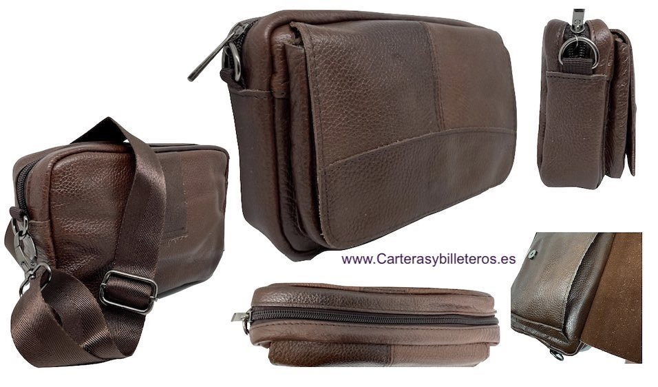 BOLSO BANDOLERA DE PIEL HOMBRO Y CINTURA 