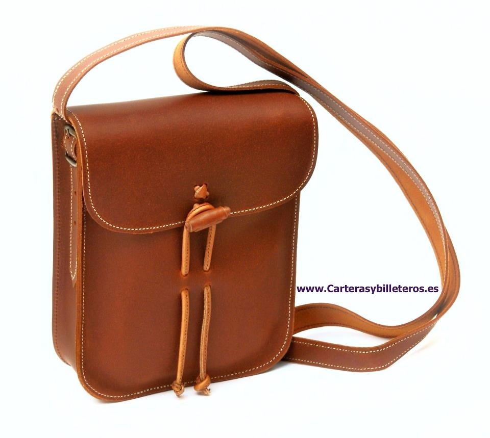 BOLSO DE CUERO ENGRASADO UNISEX PEQUEÑO ARTESANAL 