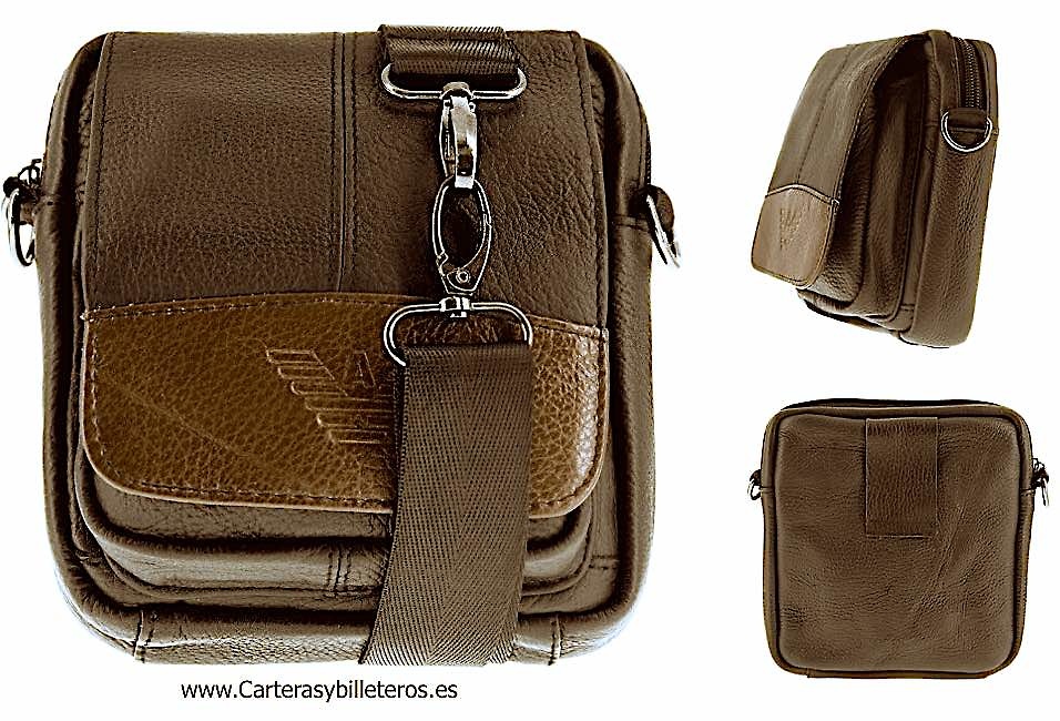 BOLSO HOMBRE PIEL PARA HOMBRO Y CINTURA PEQUEÑO 